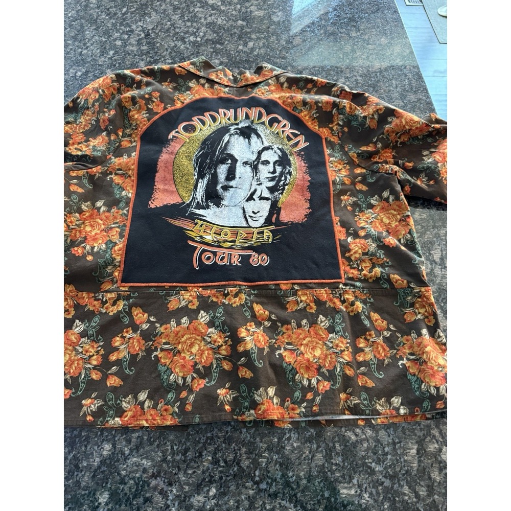 Vintage Todd Rundgren Cj Banks 1980 Utopia‎ Tour Floral Button Down Jacket Shirt